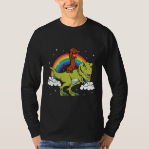 T Rex Riding Dachshund Dog Amp Cadeau T-shirt