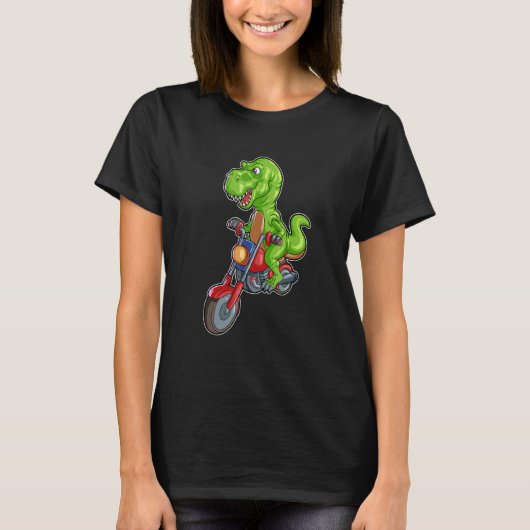 T Rex Riding Motorcycle   Dinosaur Trex Biker 1 T-shirt (Voorkant)