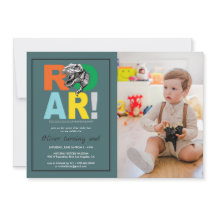 T-Rex-roar | Dinosaur Birthday Party Photo Invite
