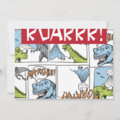 T-Rex-roar | Dinosaur Birthday Party Photo Invite (Achterkant)