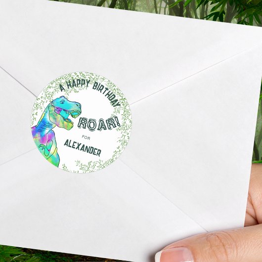 T-Rex Roar Dinosaurus Verjaardagsfeest Ronde Sticker