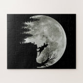 T-rex roar op mountain Halloween Moon Gift Legpuzzel (Horizontaal)