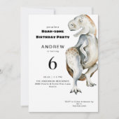 T-Rex Roar-some verjaardagsfeestje uitnodiging (Voorkant)