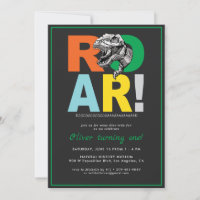 T-Rex-roar | Uitnodiging Dinosaur Birthday