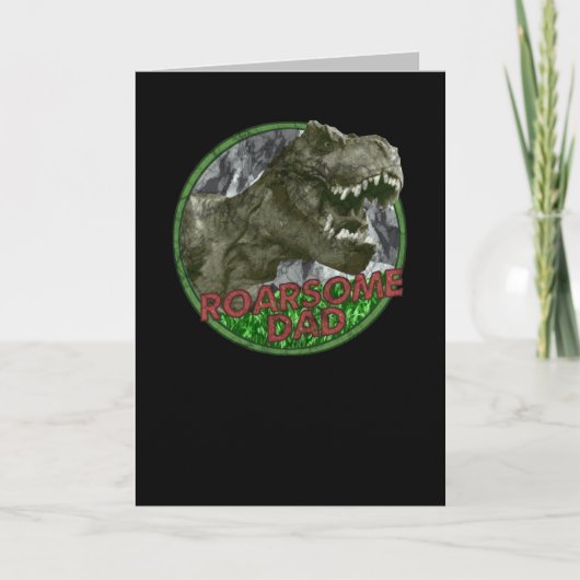 T-rex Roarsome Dad Retro Kaart (Voorkant)