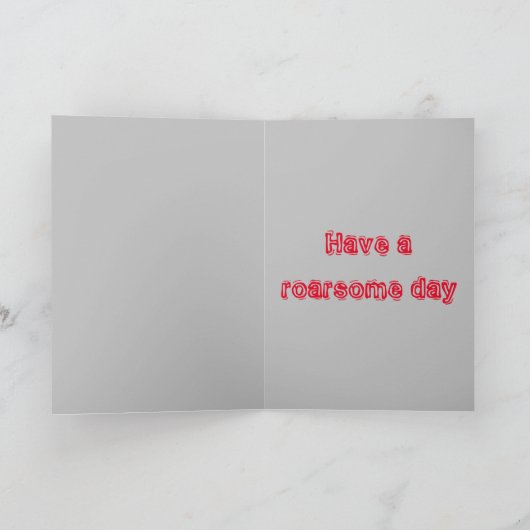 T-rex Roarsome Dad Retro Kaart (Binnen)