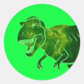 T-Rex Ronde Sticker (Voorkant)