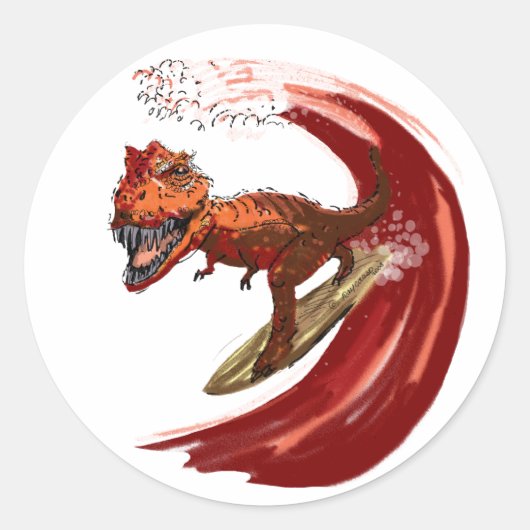 T reX Ronde Sticker (Voorkant)