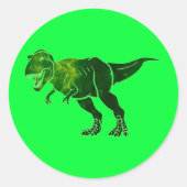 T-Rex Ronde Sticker (Voorkant)