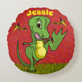 T-Rex rondreis Rond Kussen