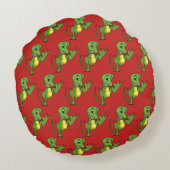 T-Rex rondreis Rond Kussen (Achterkant)