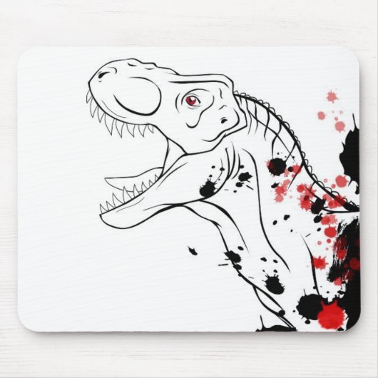 T-Rex (rood en zwart) Muismat (Voorkant)