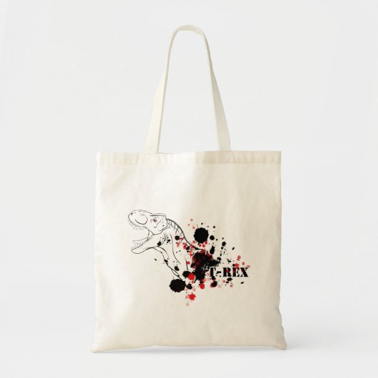 T-Rex (rood en zwart) Tote Bag (Voorkant)