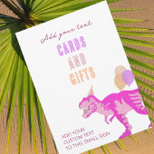 T-Rex Roze Dino 5x7 Portret Bewerkbare Teken Kaart