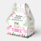 T-Rex roze dinosaurus meisje Dino Bedankdoosjes (Achterkant)