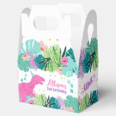 T-Rex Roze Dinosaurus Meisje Dino Prehistorische V Bedankdoosjes (Geopend)