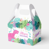 T-Rex Roze Dinosaurus Meisje Dino Prehistorische V Bedankdoosjes (Voorkant Zijde)