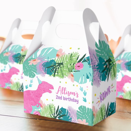 T-Rex Roze Dinosaurus Meisje Dino Prehistorische V Bedankdoosjes
