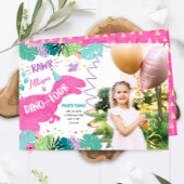 T-Rex Roze Dinosaurus Meisje Dino Vier 4e Verjaard Kaart