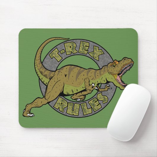 T-Rex Rules Mousepad Muismat (Met muis)