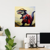 T Rex Samurai Poster (Thuiskantoor)
