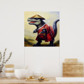 T Rex Samurai Poster (Keuken)