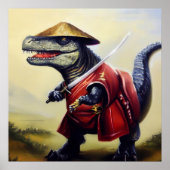 T Rex Samurai Poster (Voorkant)