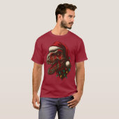 T-Rex Santa Dinosaur Kerstmis T-shirt (Voorkant volledig)
