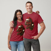 T-Rex Santa Dinosaur Kerstmis T-shirt (Unisex)