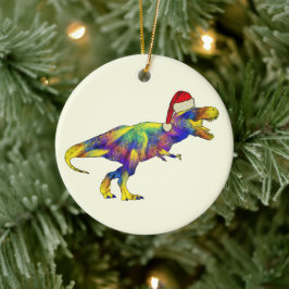 T. rex Santa Funny Dinosaur Keramisch Ornament