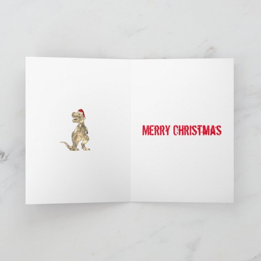 T-Rex Santa quote Kaart (Binnen)