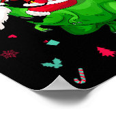 T-rex Santa Ride Funny Ugly Christmas Toddler_kids Poster (Hoek)