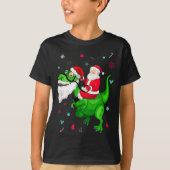 T-rex Santa Ride Funny Ugly Christmas Toddler_kids T-shirt (Voorkant)