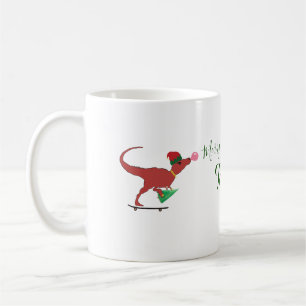 T-rex Santa Skater Koffiemok