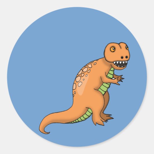 T-Rex Schattige Dinosaurus Sticker (Voorkant)