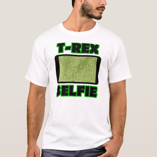 T-Rex Selfie Korte Armen Grappige Dinosaur T-Shirt (Voorkant)