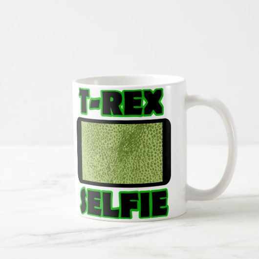 T-Rex Selfie Korte Armen Grappige Dinosaurus Mok (Rechts)