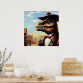 T Rex Sheriff Poster (Keuken)