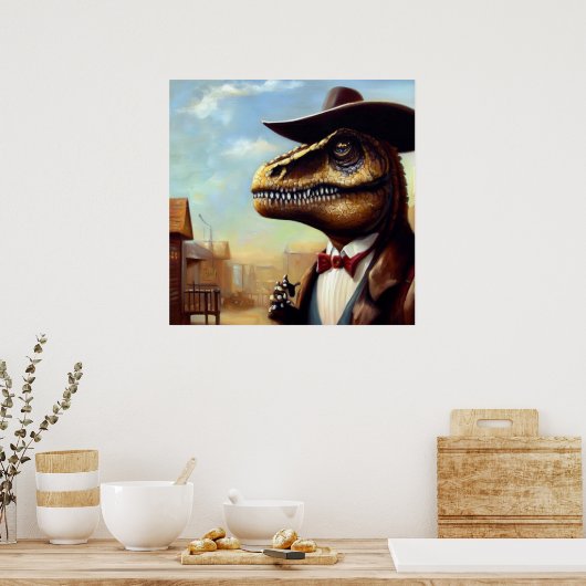 T Rex Sheriff Poster (Keuken)