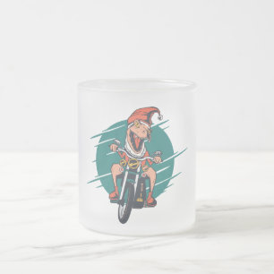 T Rex Sinterklaas Motorrijder Matglas Koffiemok