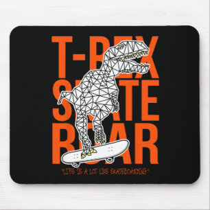 T-rex Skate Roar Grappige Schets Tekening Dinosaur Muismat