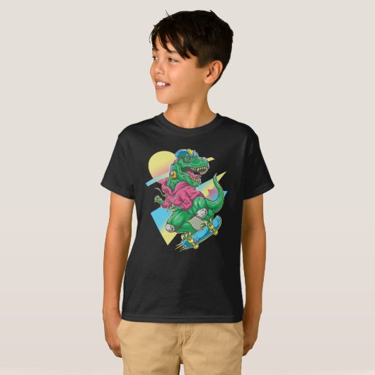 T-Rex Skateboader T-shirt (Voorkant volledig)