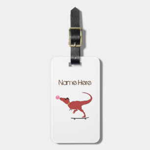 T-rex-skater Bagagelabel