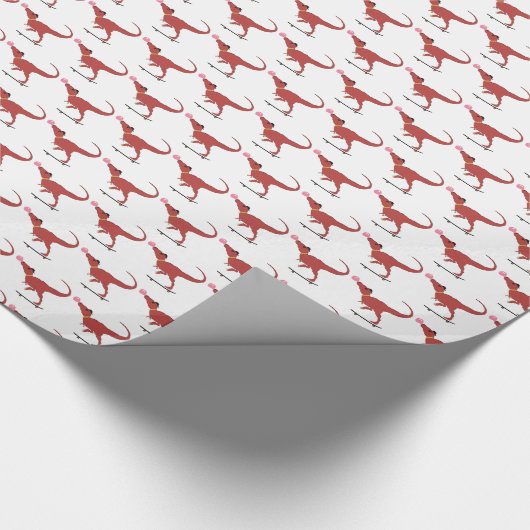 T-rex-skater Cadeaupapier (Hoek)