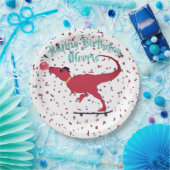 T-rex-skater Papieren Bordje (Feest)