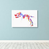 T Rex skelet Canvas Afdruk (Insitu (Houten vloer))
