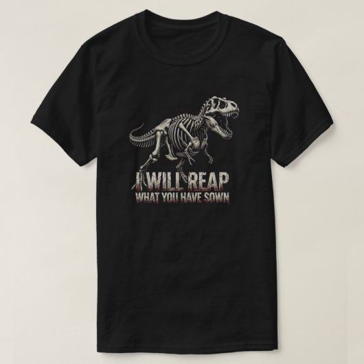 T-Rex Skelet Donkere Fantasy T-Shirt (Design voorkant)