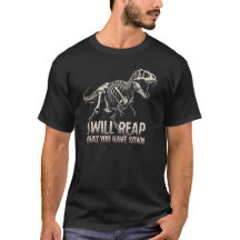 T-Rex Skelet Donkere Fantasy T-Shirt