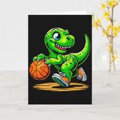 T-rex Skelet Speler Dinosaurus  Kaart (Gele Bloem)