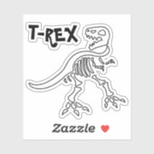 T-REX Skelet Sticker (Vel)